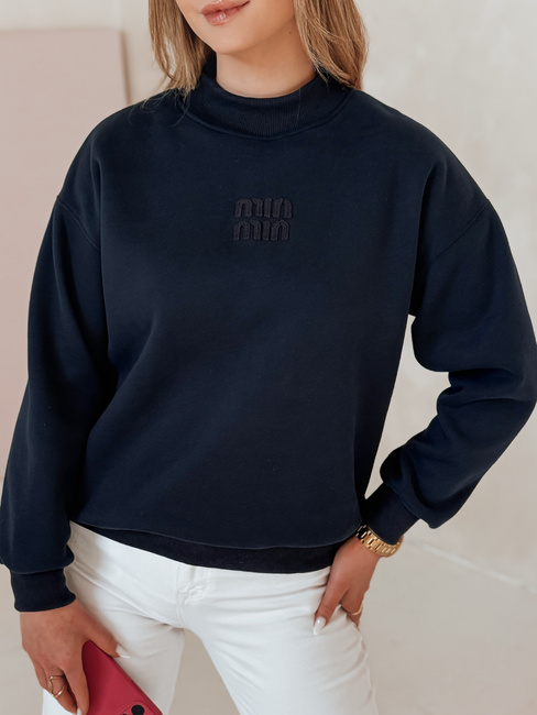Damen Sweatshirt in Übergröße mit LOVASON Aufnäher navy blau Dstreet BY1416