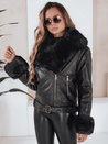 Kurtka damska zimowa GIRLROCK czarna ramoneska z futerkiem Dstreet TY5121 