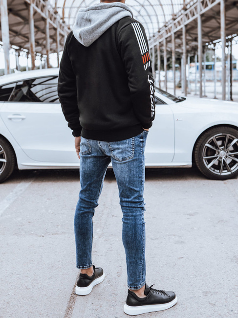 Herren Sweatshirt mit Aufdruck Farbe Schwarz DSTREET BX5612
