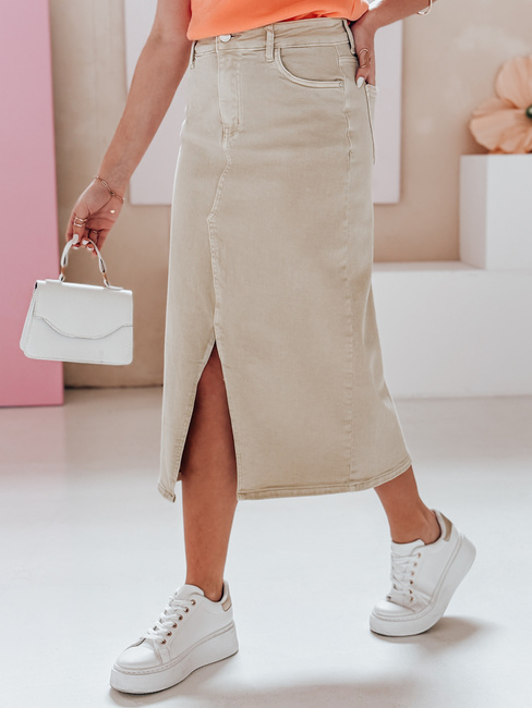 Denim Maxirock TELL ME MAXI beige Dstreet CY0480