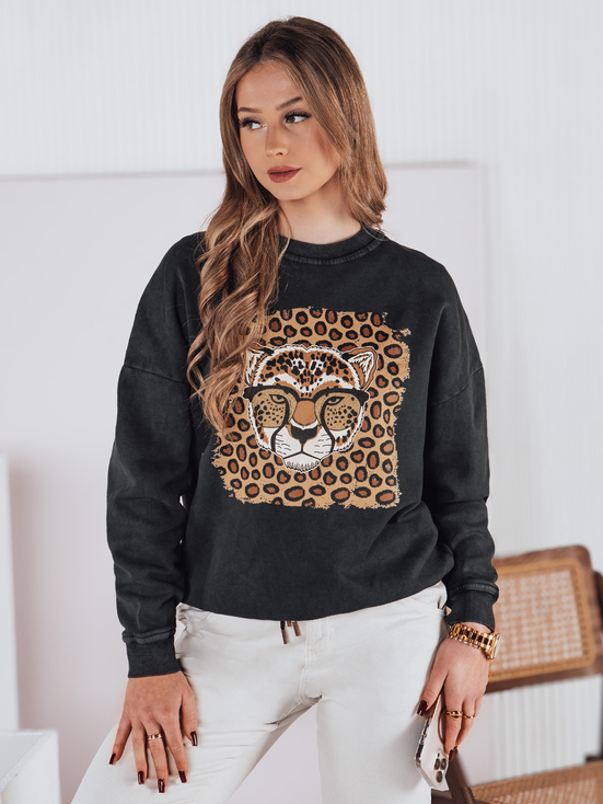 Damen Einheitsgröße CHEETAHART Sweatshirt graphit Dstreet BY1352