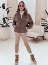 Kurze Damen-Winter-Steppjacke VIBEGIRL dunkelbeige Dstreet TY4945