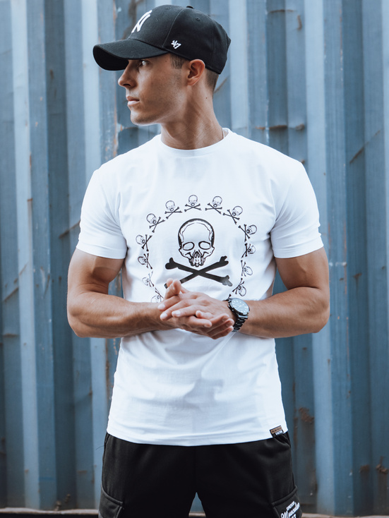 Bedrucktes Herren-T-Shirt weiß Dstreet RX5581