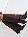 Damen Wildlederstiefel mit Stilettoabsatz braun Dstreet ZY1131