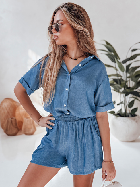 Damen Leinen Übergrößen Set LINEN LOVE navy blau Dstreet AY1138