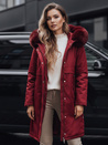 Damen Winter Parka Jacke mit Pelz burgund Dstreet TY5114