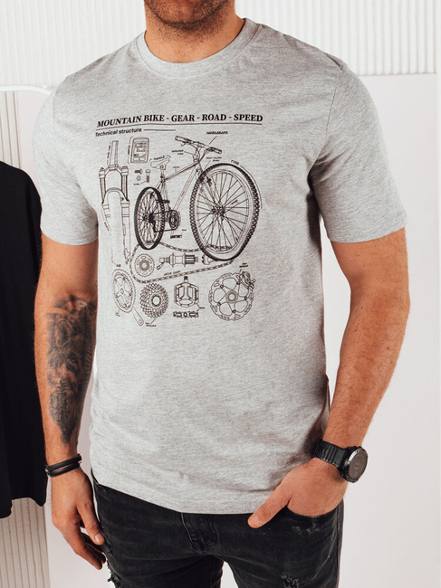 Bedrucktes graues Herren-T-Shirt Dstreet RX5395