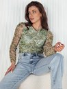 Damen Bluse mit langen Ärmeln RUFFI Farbe Grün DSTREET RY2358