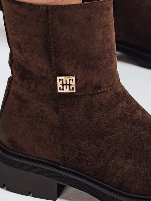 Braune Damenstiefel aus Wildleder Dstreet ZY1114