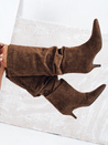 Damenstiefel mit Crinkle Schaft Wildleder camel Dstreet ZY1124