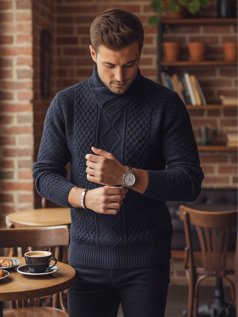 Schwarzer Herren-Pullover Dstreet WX2253