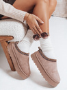 Damen Schneestiefel mit gesticktem Wildleder beige Dstreet ZY1183