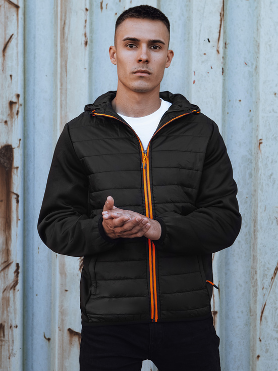 Herren Übergangs-Steppjacke mit Kapuze schwarz Dstreet TX4860