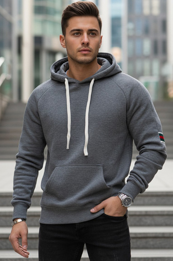 Grauer Herren-Kapuzenpullover Dstreet BX5942