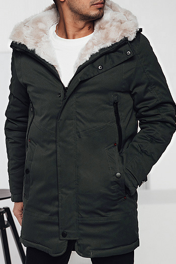 Herren Winter Parka Jacke mit Kapuze grün Dstreet TX4963