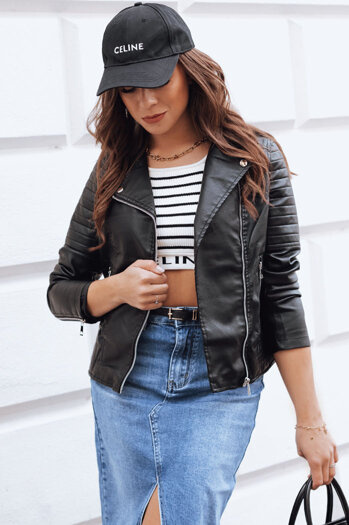 GLIMMERS Damen Leder Ramones Jacke schwarz Dstreet TY3959