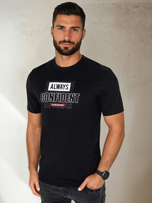 Herren T-shirt mit Aufdruck Farbe Schwarz DSTREET RX5407