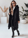 Damen Winter lange Steppjacke mit Pelz schwarz Dstreet TY5085