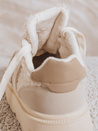 Damen Pelz Plateau Turnschuhe beige Dstreet ZY1081
