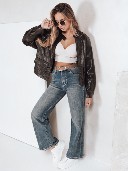 Damen Jeanshose mit weitem Bein blau Dstreet UY2788