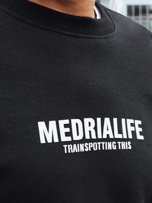 Bedrucktes Herren Sweatshirt schwarz Dstreet BX5922