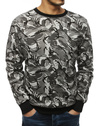 Herren Sweatshirt ohne Kapuze mit Motiv Grau BX4266