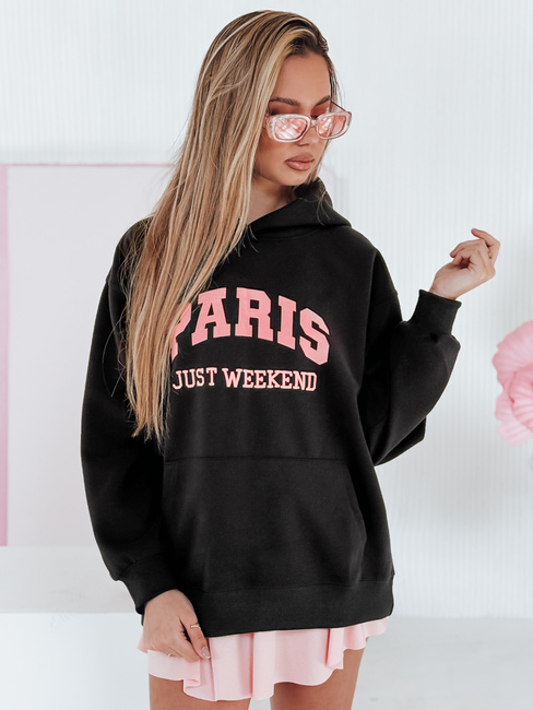 Damen-Kapuzenpullover PARISSIA schwarz Dstreet BY1453