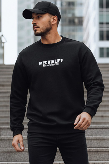 Bedrucktes Herren Sweatshirt schwarz Dstreet BX5922