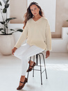 Damen Pullover mit V-Ausschnitt VERALIA ecru Dstreet MY2517
