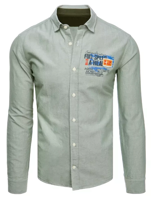 Herren Langarm Hemd Farbe Hellgrün DSTREET DX2280
