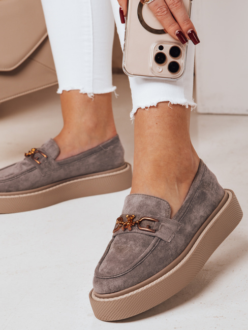 Damen Plateau Mokassins LOFELIS grau Dstreet ZY0689