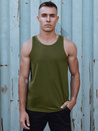 Ärmelloses einfarbiges grünes T-Shirt für Männer Dstreet RX5621_1
