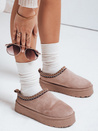 Damen Schneestiefel mit gesticktem Wildleder beige Dstreet ZY1183