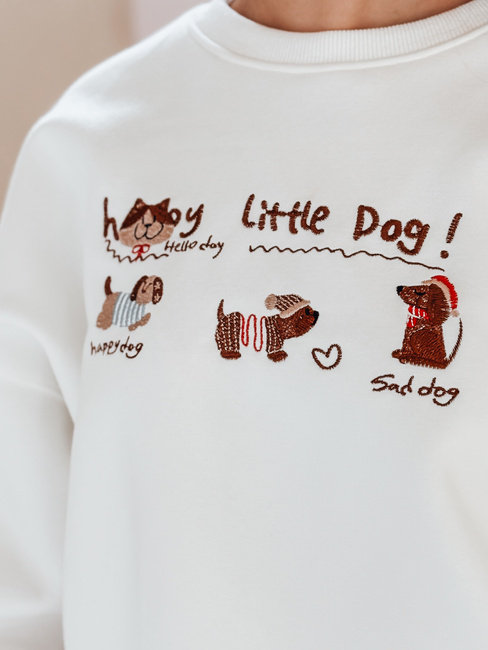 Damen Sweatshirt in Übergröße mit Dackel JAMNIKOVE weiß Dstreet BY1498