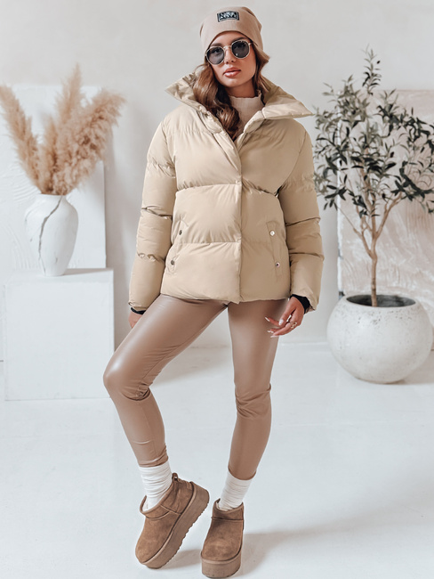 Damen Steppwinterjacke LARO hellbeige Dstreet TY4703