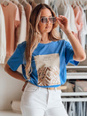 Damen T-shirt mit Aufdruck CENTIA Farbe Blau DSTREET RY2613