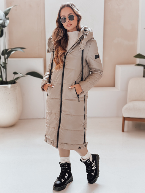 Damen Übergangsjacke ORVITA gesteppt mit Kapuze beige Dstreet TY5026