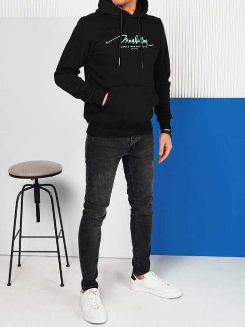Herren Sweatshirt mit Aufdruck Farbe Schwarz DSTREET BX5701
