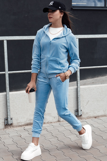 Damen Velours Stretch Set VELCOMFY blau Dstreet AY1078