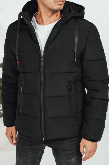 Herren Steppwinterjacke mit Kapuze schwarz Dstreet TX5060