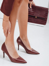 Damen burgunderfarbene Stilettos Dstreet ZY1078