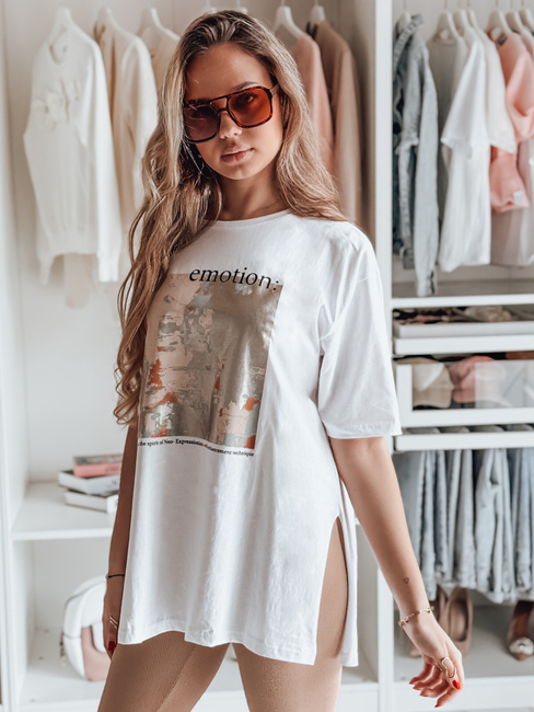 Damen T-shirt mit Aufdruck EMLOT Farbe Weiß DSTREET RY2622