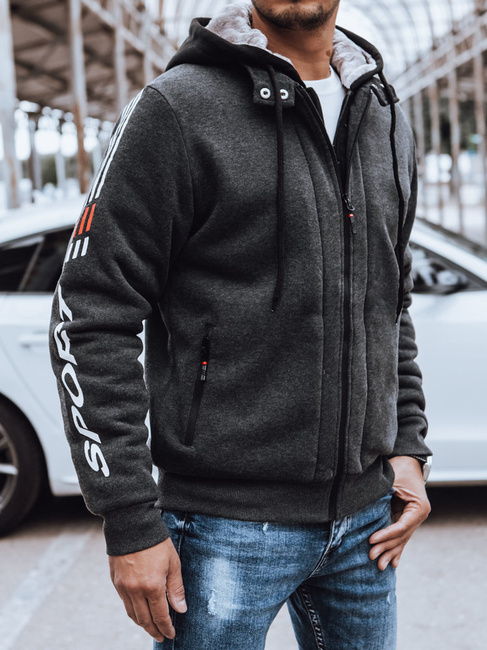 Herren Sweatshirt mit Aufdruck Farbe Dunkelgrau DSTREET BX5632