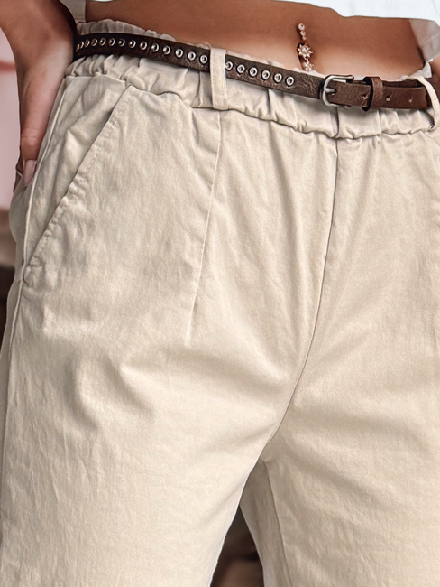 Damen Chinohose mit Gürtel RELCIX hellbeige Dstreet UY2585