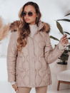 Damen Winterjacke LUMORE gesteppt mit Kapuze beige Dstreet TY5011