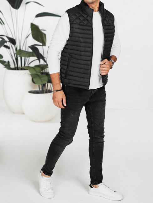 Herren Steppweste schwarz Dstreet TX5076