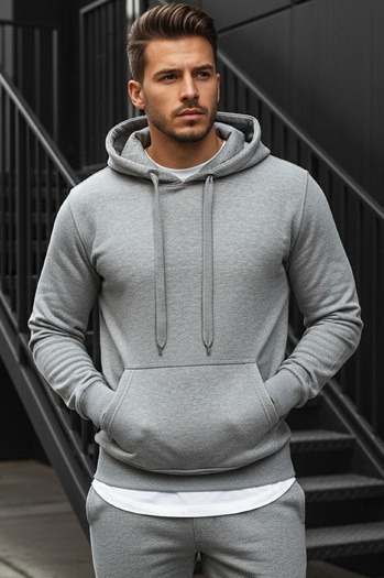 Herren Kapuzenpullover Hellgrau BX3646