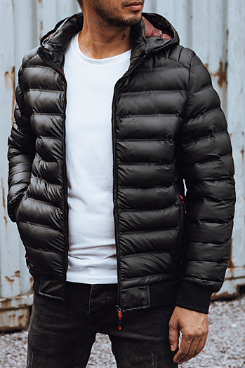 Herren Steppjacke mit Kapuze schwarz Dstreet TX4764