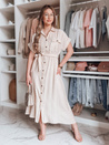 SUNNI LOVE Beige Leinen Maxikleid Dstreet EY2607