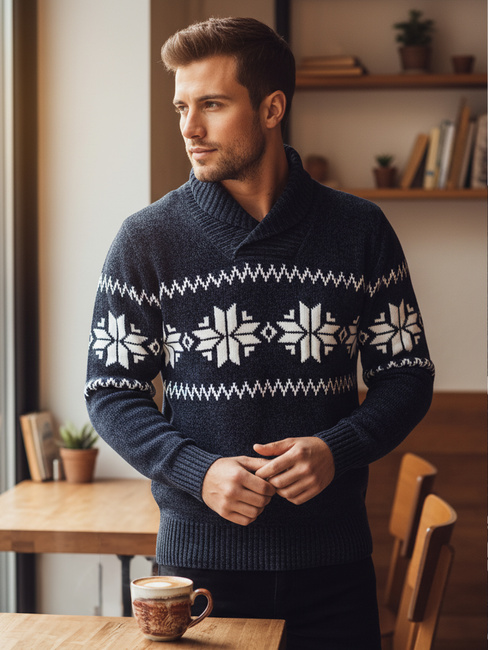 Marineblauer Herren-Pullover Dstreet WX2272